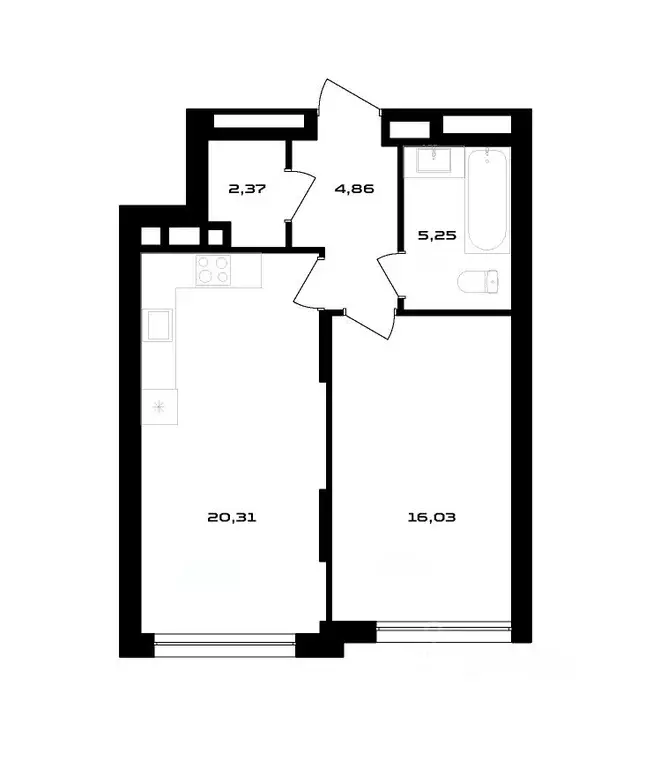 1-к кв. Воронежская область, Воронеж ул. Ольминского, 4 (48.82 м) - Фото 1