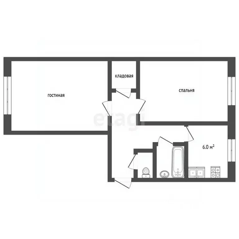 2-к кв. Ставропольский край, Пятигорск ул. Юлиуса Фучика (48.1 м) - Фото 2