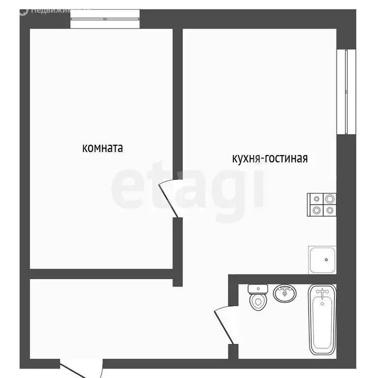 Квартира-студия: Тюмень, улица Беляева, 23/2 (23 м) - Фото 1