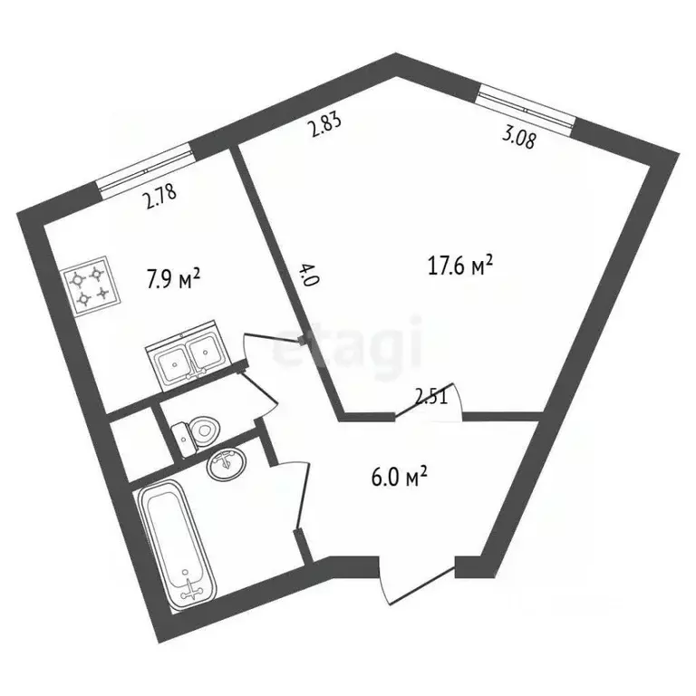 1-к кв. Санкт-Петербург Новочеркасский просп., 41/14 (36.0 м) - Фото 2