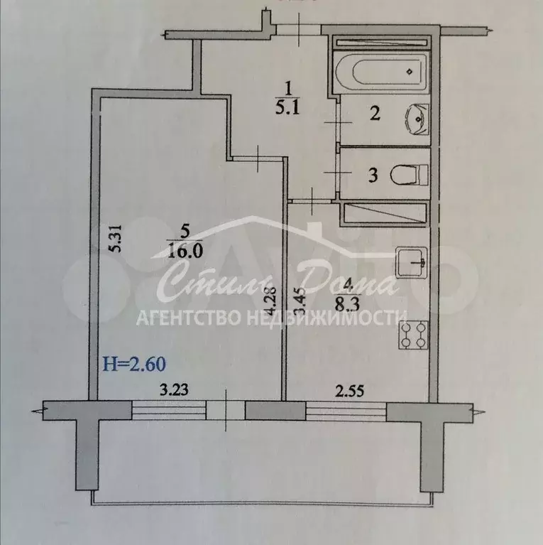 1-к. квартира, 33,7 м, 6/9 эт. - Фото 0