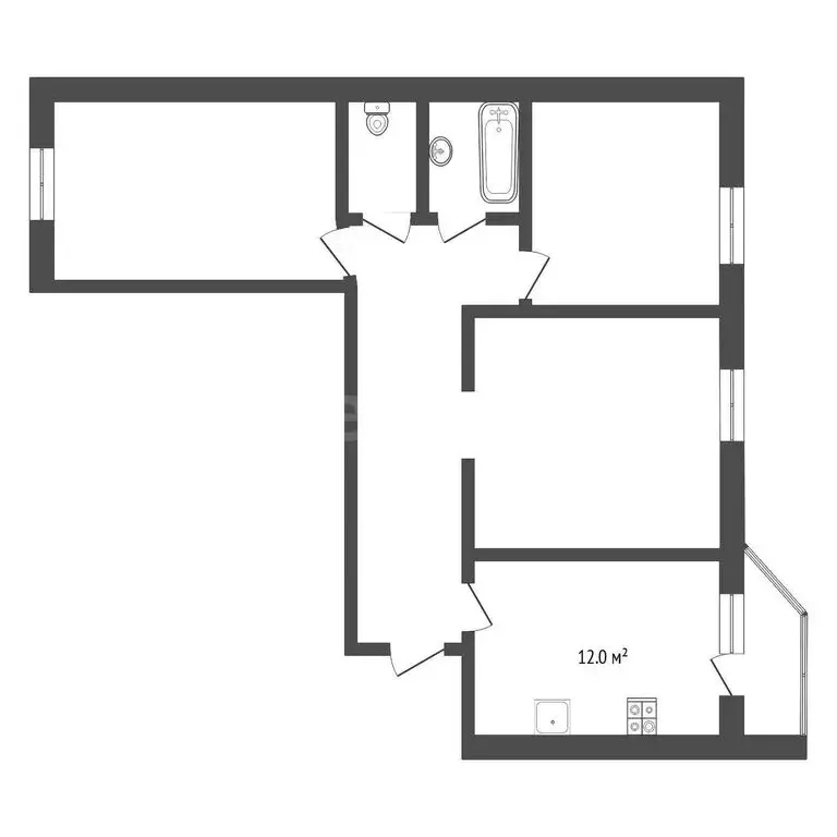 3-комнатная квартира: Тюмень, улица Тимофея Чаркова, 81 (73 м) - Фото 0