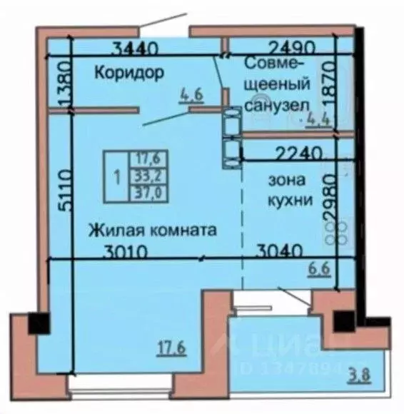 1-к кв. Хакасия, Абакан ул. Ленинского Комсомола, 24/2 (37.0 м) - Фото 2