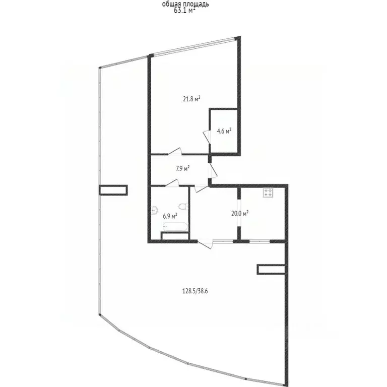 3-к кв. Ямало-Ненецкий АО, Пуровский район, Уренгой пгт, 2-й мкр 28 ... - Фото 2