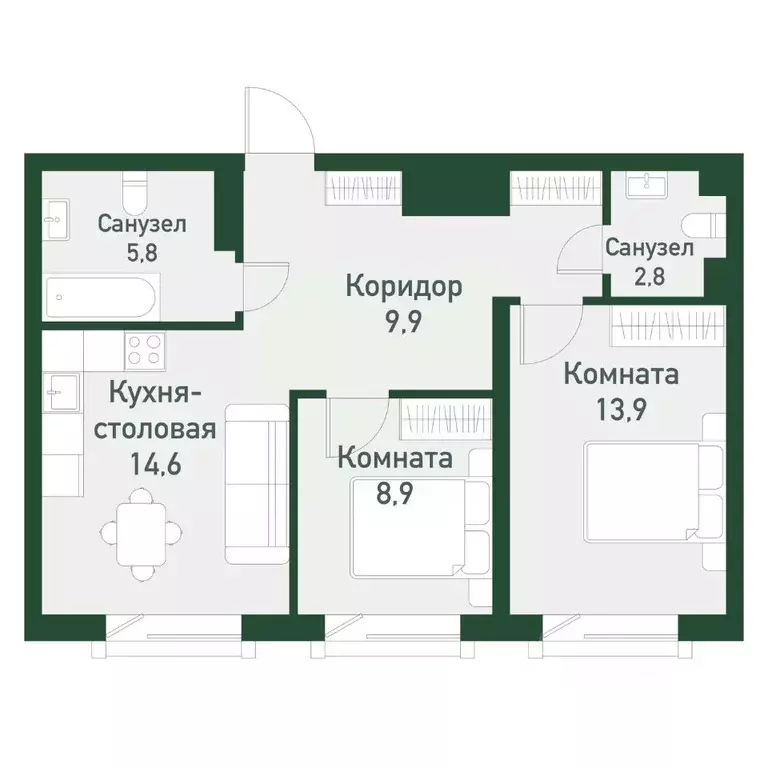 2-к кв. Челябинская область, Челябинский городской округ, пос. ... - Фото 0