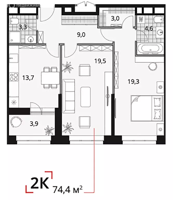 2-комнатная квартира: Владивосток, Авроровская улица, 6 (74.4 м) - Фото 0