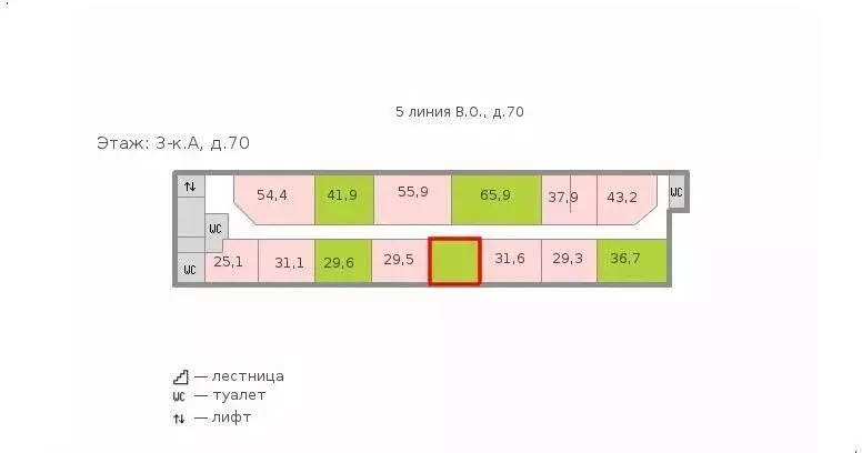 Офис в Санкт-Петербург 6-я Васильевского острова линия, 61 (30 м) - Фото 1