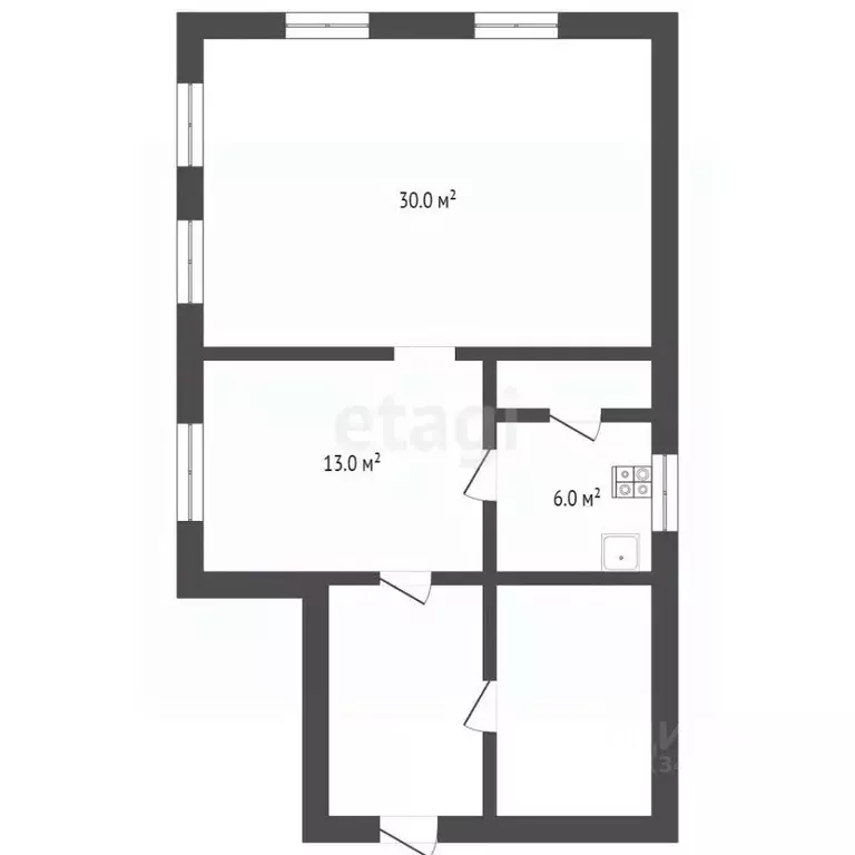 Дом в Брянская область, Жуковка ул. Куйбышева, 24 (56 м) - Фото 1
