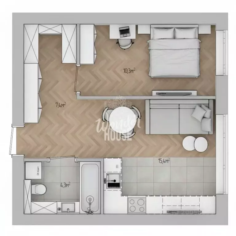 1-к кв. Тюменская область, Тюмень ул. Республики, 204к12 (37.4 м) - Фото 2