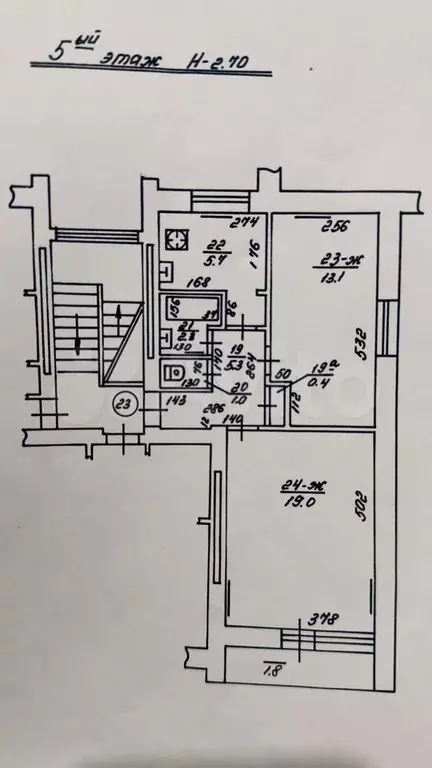 2-к. квартира, 48,6 м, 5/5 эт. - Фото 0