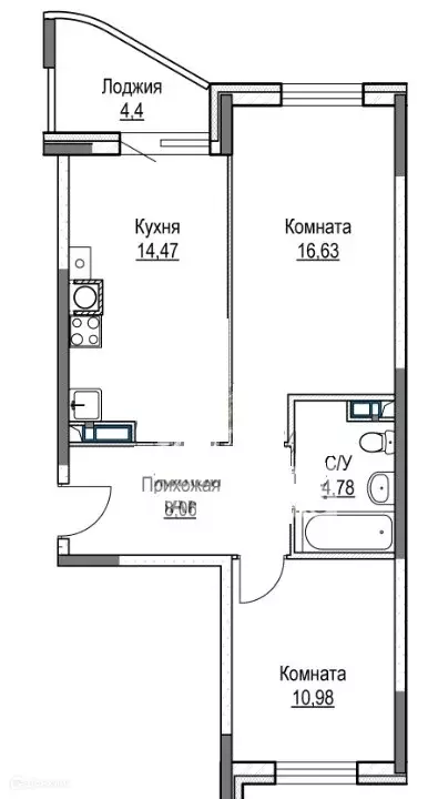 Продаётся 2-к квартира, 59.32 м - Фото 0
