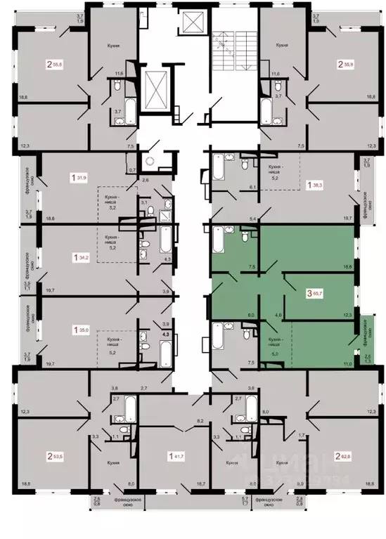 3-к кв. Красноярский край, Красноярск Пашенный мкр,  (65.7 м) - Фото 1