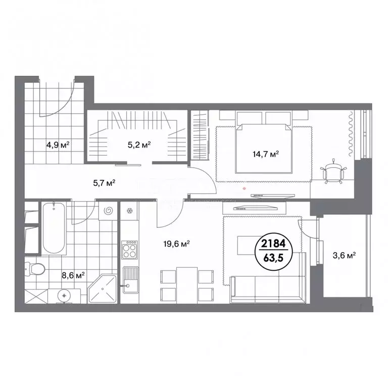 2-комнатная квартира: Москва, улица Василисы Кожиной, 13 (63.5 м) - Фото 1