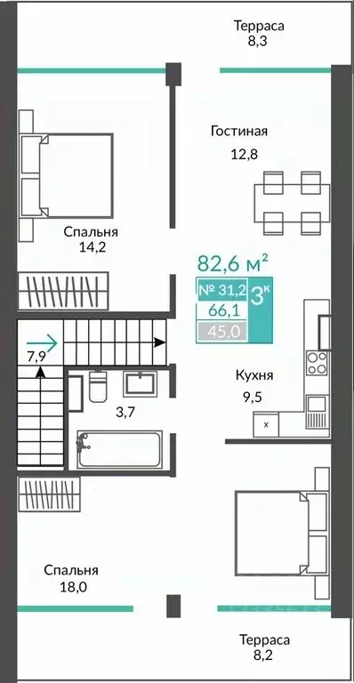 3-к кв. Крым, Алушта муниципальный округ, с. Виноградное ул. Сусловой ... - Фото 1
