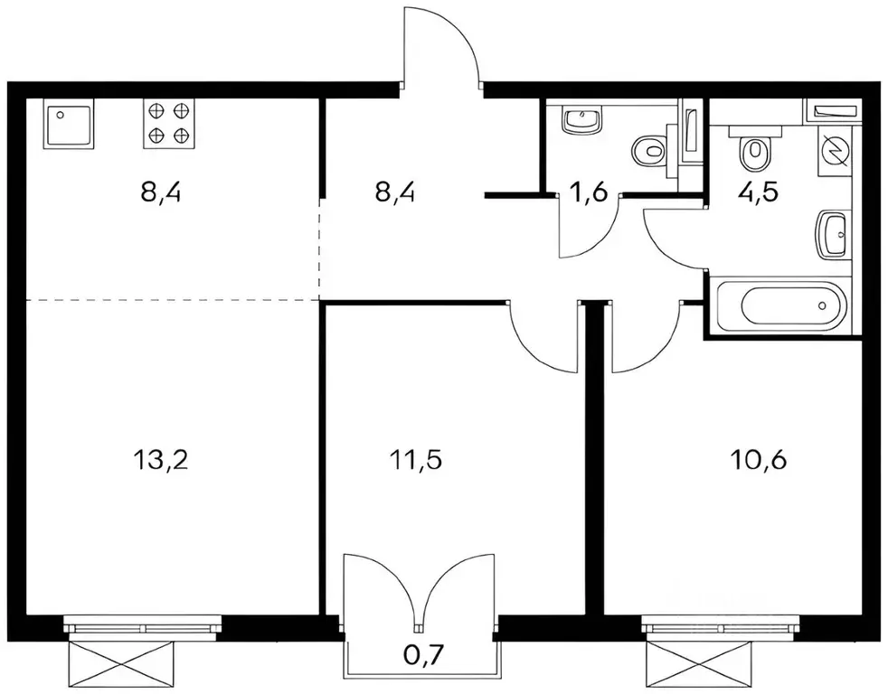 3-к кв. Москва Большая Филевская ул., 3к2 (60.0 м) - Фото 2