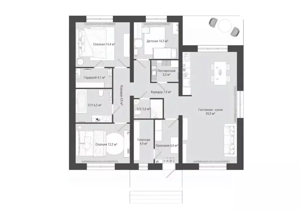 Дом в Башкортостан, Уфимский район, с. Булгаково  (127 м) - Фото 1