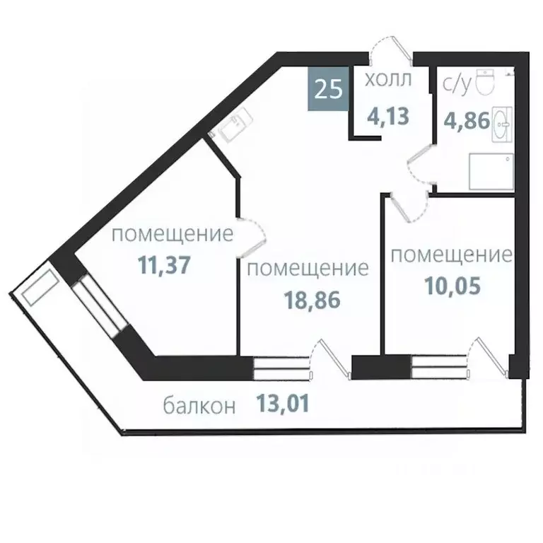 3-к кв. Калининградская область, Балтийск  (62.28 м) - Фото 0