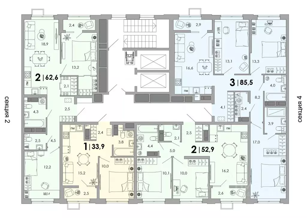 1-к кв. Владимирская область, Владимир Уно жилой комплекс (33.9 м) - Фото 2