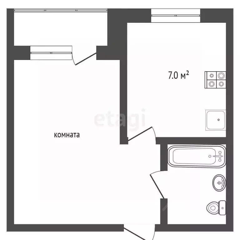 1-к кв. Ямало-Ненецкий АО, Муравленко пер. Новоселов, 2 (35.0 м) - Фото 1