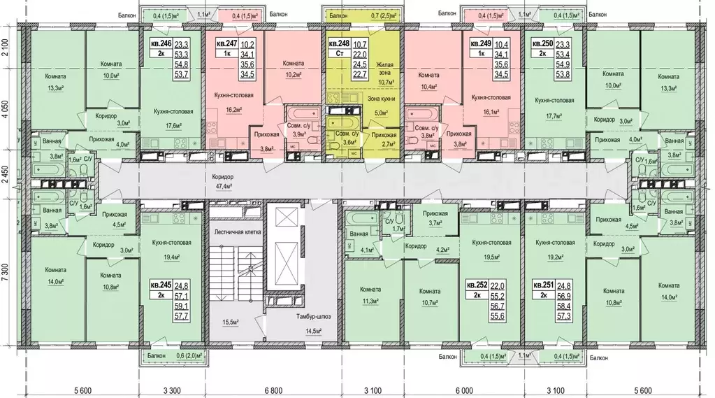 2-к кв. Удмуртия, Ижевск Союзная ул., 8Б (56.95 м) - Фото 2