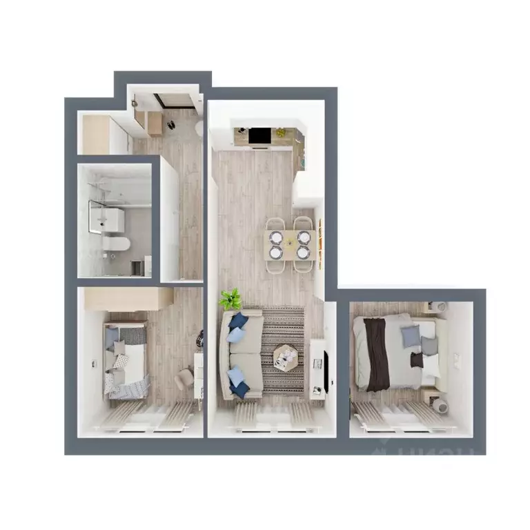 2-к кв. Нижегородская область, Нижний Новгород Северо-Восточная ул., 5 ... - Фото 1