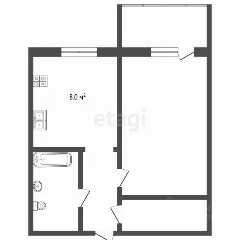 1-к кв. Владимирская область, Муром пос. Муромский, ул. Центральная, ... - Фото 1