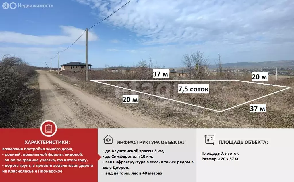 Участок в Добровское сельское поселение, село Краснолесье (7.46 м) - Фото 1