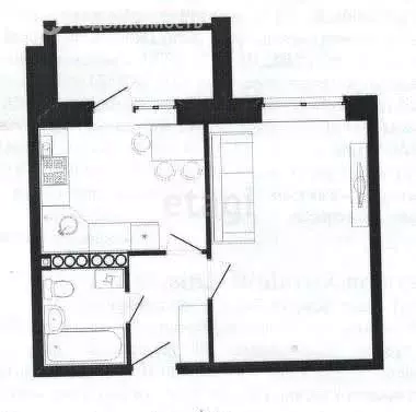 1-комнатная квартира: Можга, Заводской переулок, 20 (34.3 м) - Фото 1