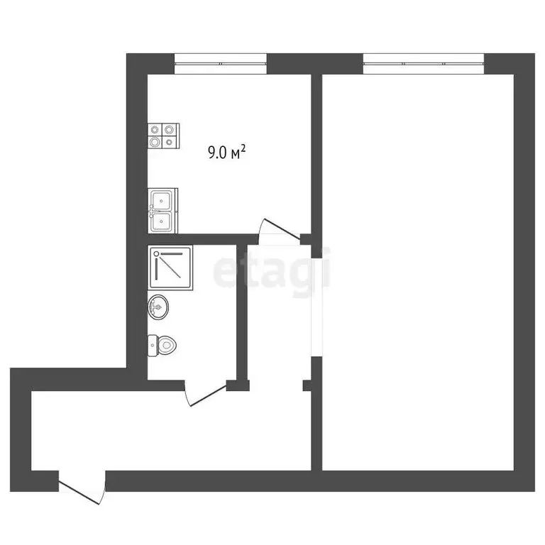 1-комнатная квартира: Нальчик, улица Кирова, 15 (27.9 м) - Фото 0