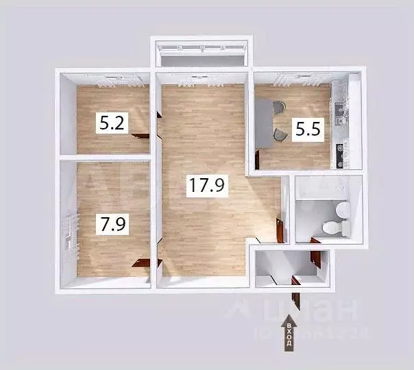 2-к кв. Омская область, Омск Городок Нефтяников мкр, ул. Тварковского, ... - Фото 2