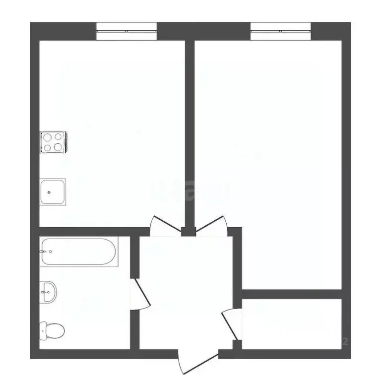 1-к кв. Вологодская область, Вологда ул. Ильюшина, 19 (35.2 м) - Фото 2