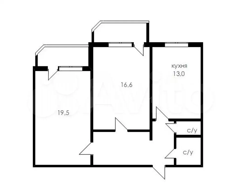 2-к. квартира, 64 м, 6/9 эт. - Фото 0