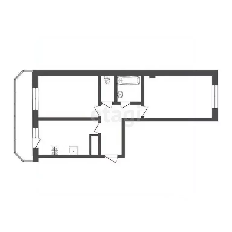 2-к кв. Смоленская область, Смоленск ул. Багратиона, 26А (60.7 м) - Фото 1