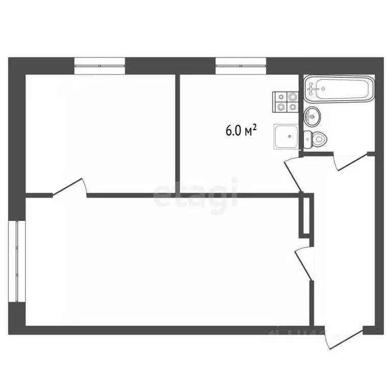 2-к кв. Вологодская область, Харовск ул. Кирова, 14 (40.0 м) - Фото 1