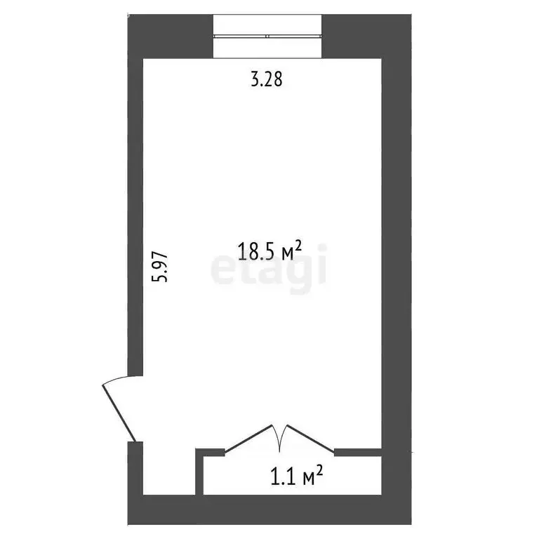 1к в -комнатной квартире (19.6 м) - Фото 1