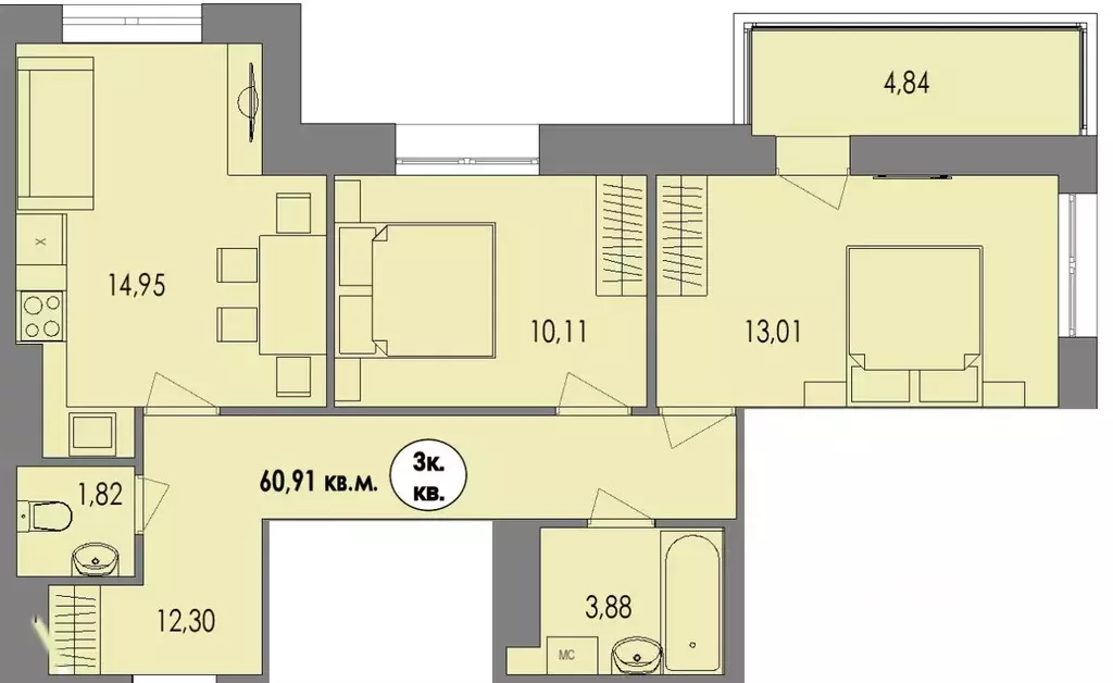 3-к кв. Карелия, Петрозаводск Перевалка-2 тер., Университетский ... - Фото 0