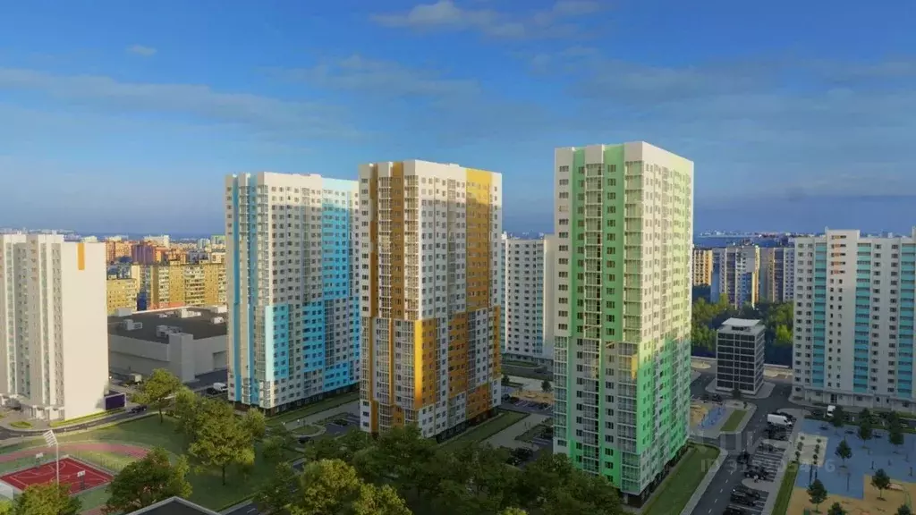 2-к кв. Башкортостан, Уфа Инорс-4Б мкр, Акварель жилой комплекс (42.4 ... - Фото 1