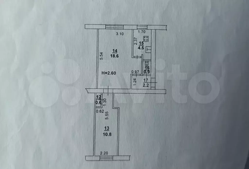 2-к. квартира, 38 м, 1/5 эт. - Фото 0