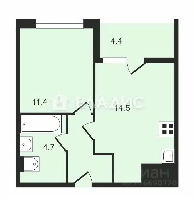 1-к кв. Владимирская область, Владимир ул. Смоленская, 3А (36.4 м) - Фото 2