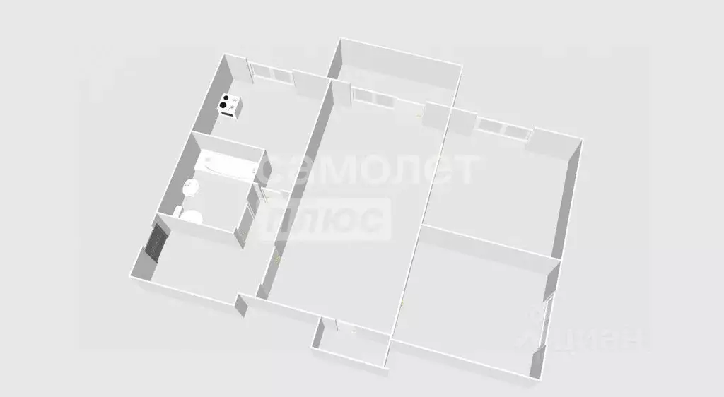 3-к кв. Брянская область, Брянск ул. Костычева, 21 (47.1 м) - Фото 2