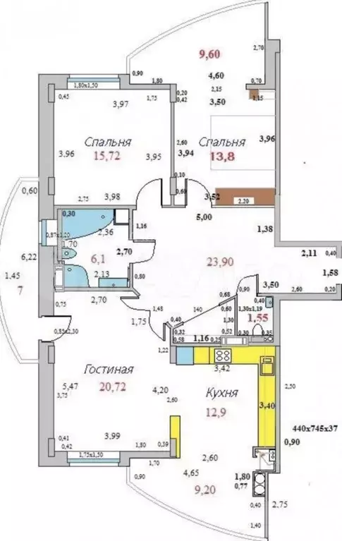 3-к кв. Чувашия, Чебоксары Базарная ул., 10 (93.2 м) - Фото 1