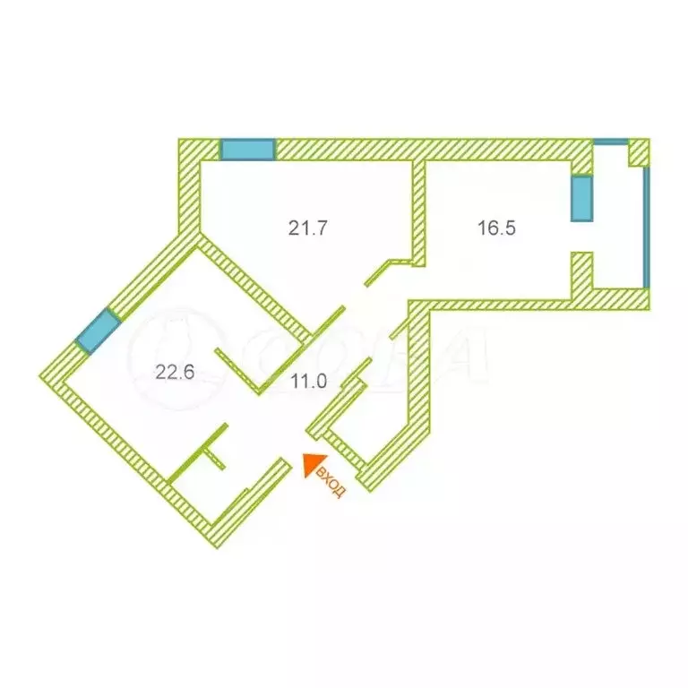 2-комнатная квартира: Тюмень, Солнечный проезд, 3 (80.3 м) - Фото 2