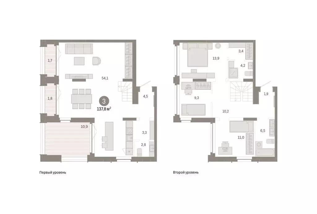 3-комнатная квартира: Тюмень, улица Республики, 205к2 (137.8 м) - Фото 2