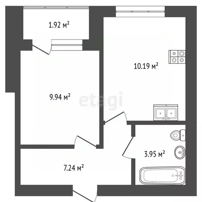 1-к кв. Владимирская область, Муром ул. 3-я Новослободская, 2 (31.3 м) - Фото 1