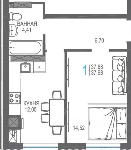 1-к кв. Крым, Симферопольский район, Гвардейское пгт, Республика жилой ... - Фото 1