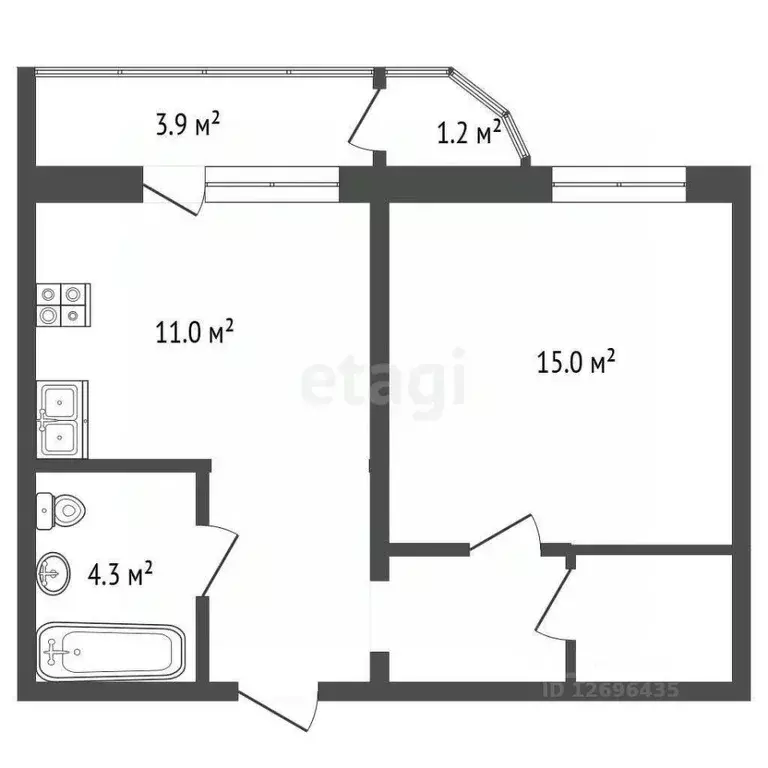 1-к кв. Москва, Москва, Московский г. ул. Бианки, 8к2 (42.5 м) - Фото 1