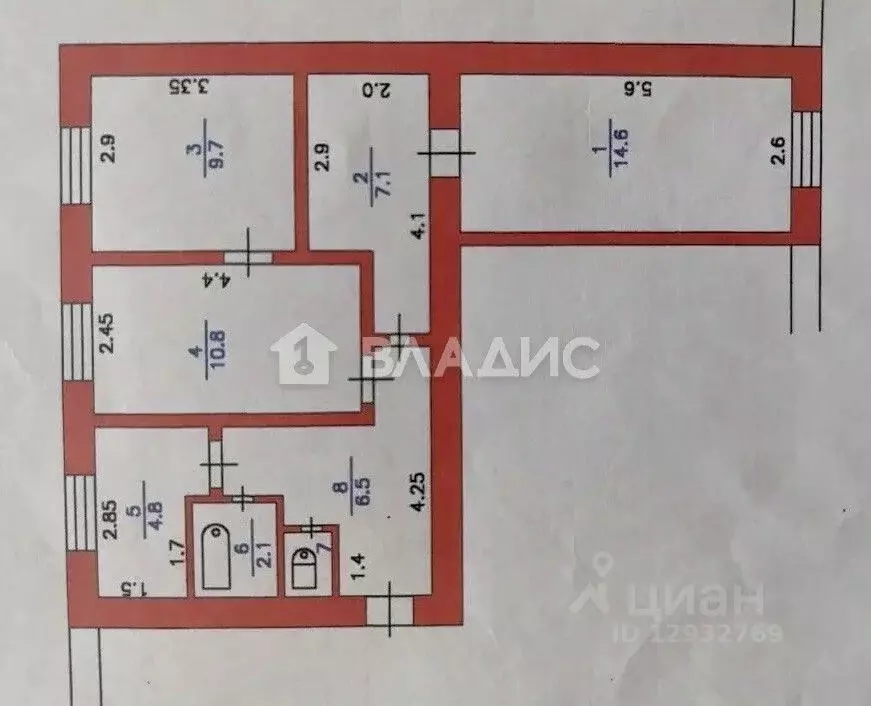3-к кв. Пензенская область, Городище Красноармейская ул., 19 (56.6 м) - Фото 2