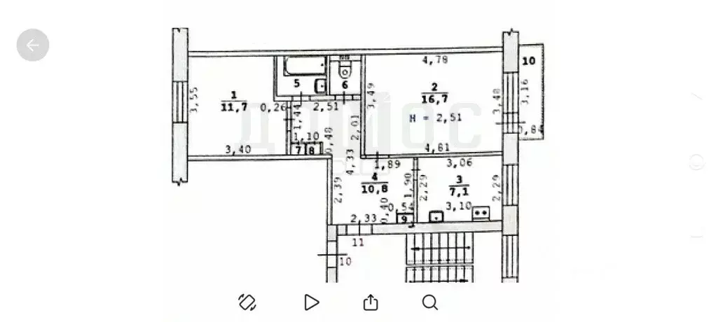 2-к кв. Свердловская область, Екатеринбург ул. Минометчиков, 56 (50.7 ... - Фото 2