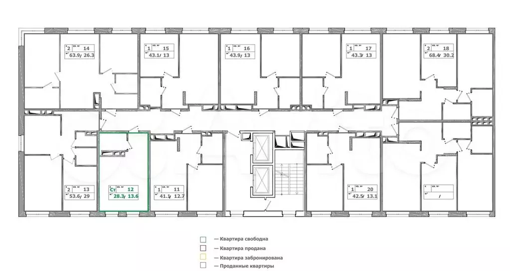 Квартира-студия, 28,3 м, 3/18 эт. - Фото 1