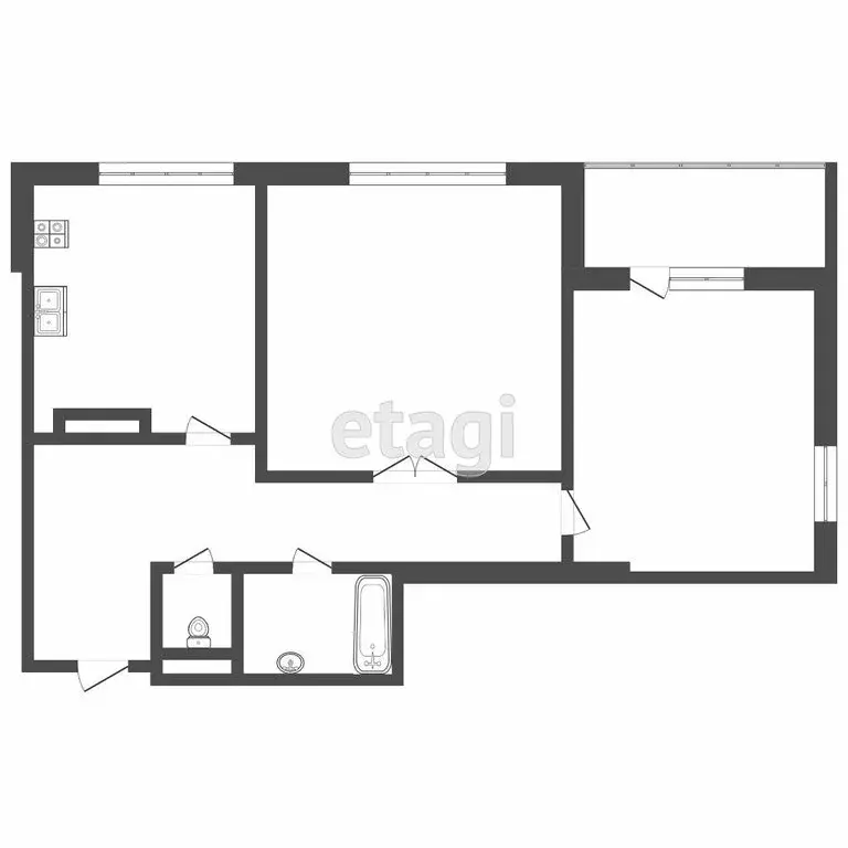 2-комнатная квартира: Тюмень, улица Николая Зелинского, 5 (59.8 м) - Фото 1